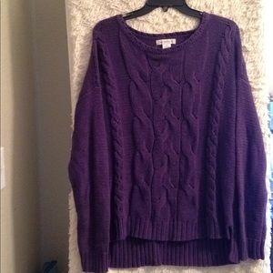 M purple sweater